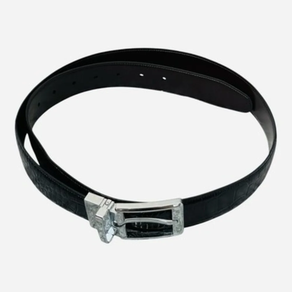 Ben Hogan Men’s Reversible Black Croc Bonded Leather Belt Size 40/100 VG